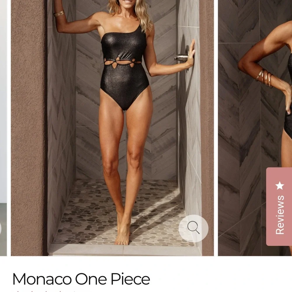 New!Baltic Born NWT Black Cutout One-Piece Swimsuit Large - Picture 2 of 12